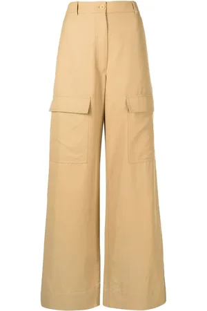 Stella McCartney Pantalones anchos con bolsillos y solapa