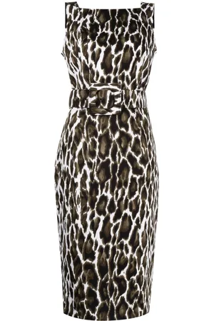 SAMANTHA SUNG Vestido Celine sin mangas con animal print