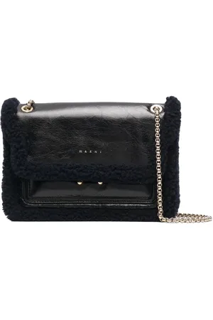 Marni Bolsa de hombro con ribete de pelo
