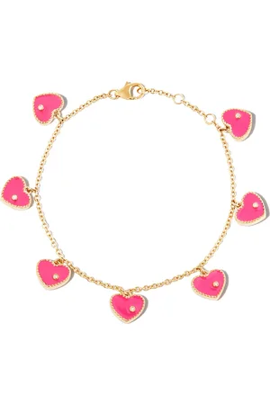 YVONNE LÉON Pulsera en oro amarillo de 9kt con diamantes y esmalte