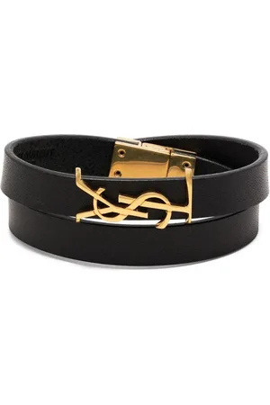 Saint Laurent Pulsera con placa del logo YSL