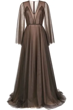 Costarellos Vestido de fiesta con panel transparente