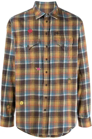 Dsquared2 Camisa con detalle bordado y estampado de cuadros