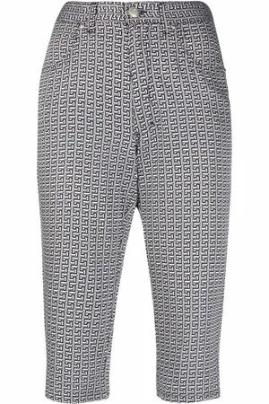 VERSACE Pantalones capri con estampado Greca 1990
