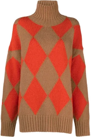 La DoubleJ Suéter Argyle con cuello alto