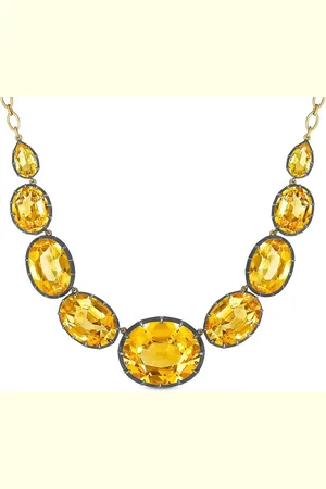 Fred Leighton Collar Semi-Riviere en oro de 18kt con citrino