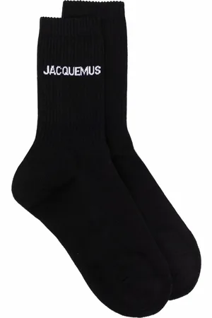 Jacquemus Calcetines tejidos de canalé con logo estampado