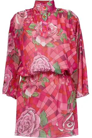 AMIR SLAMA Funel neck floral dress