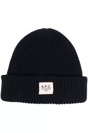 A.P.C. Gorro tejido de canalé con parche del logo
