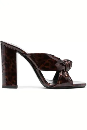 Saint Laurent Sandalias con detalle retorcido y efecto de carey