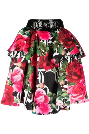 Philipp Plein Falda con estampado floral