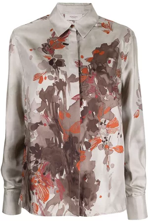 Agnona Blusa de seda con estampado floral