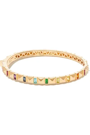 HARWELL GODFREY Pulsera en oro amarillo de 18kt con apliques de pirámide y gemas