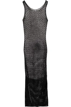 DION LEE Vestido de fiesta de malla metalizado