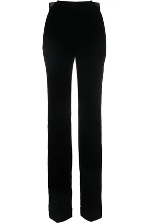 Saint Laurent Pantalones rectos con tiro alto