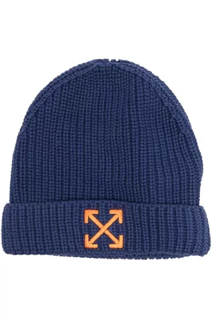 OFF-WHITE Gorros - Gorro de canalé con logo bordado