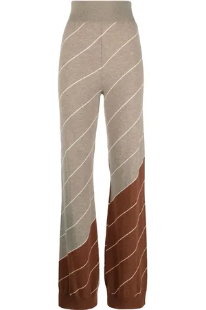 Stella McCartney Pantalones acampanados con rayas diagonales