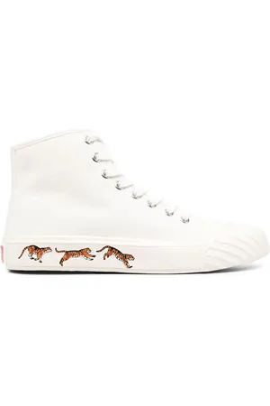 Kenzo Tenis con agujetas y tigres estampados