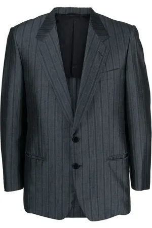 Pierre Cardin Blazer a rayas diplomáticas con solapa de muesca 1990
