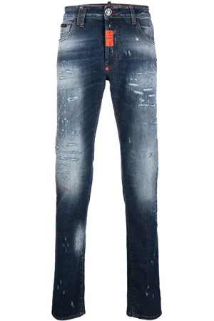 Philipp Plein Skinny jeans con efecto envejecido