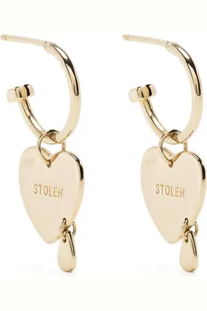 Stolen Girlfriends Club Aretes Crying Heart en oro de 9kt