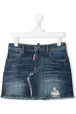 Dsquared2 Falda corta de mezclilla con efecto lavado