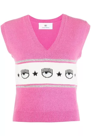 Chiara Ferragni Top tejido con logo en intarsia