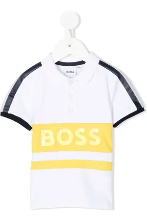 HUGO BOSS Playera tipo polo con franjas del logo