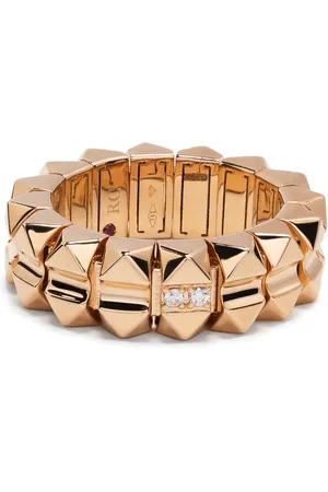 Roberto Coin Anillo estilo pirámide en oro rosa de 18kt con diamantes