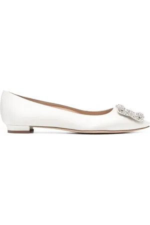 Manolo Blahnik Flats Hangisi con apliques de cristal