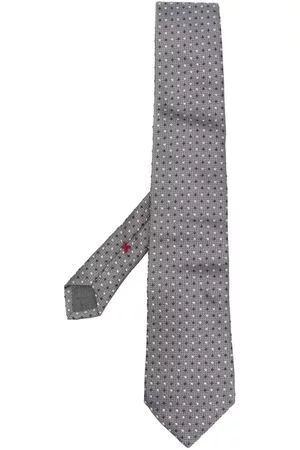 Brunello Cucinelli Hombre Corbatas - Corbata de seda con bordado de lunares