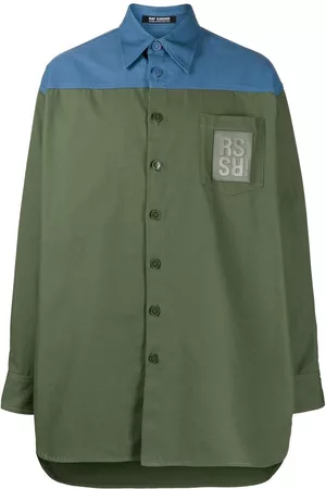 RAF SIMONS Camisa con parche del logo y paneles
