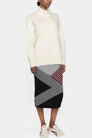 Stella McCartney Falda midi con rayas en 3D