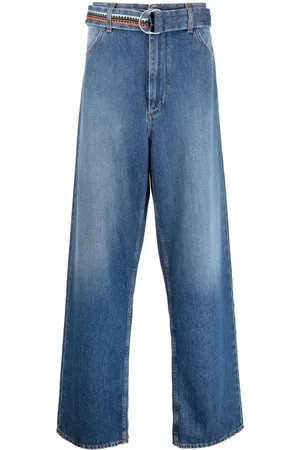 MARCELO BURLON Jeans anchos con cinturón