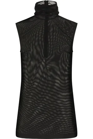 Dolce & Gabbana Blusa de tul con logo DG
