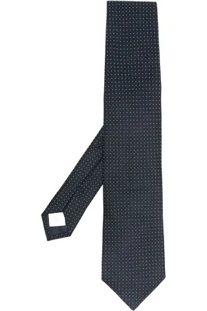 D4.0 Corbata de seda con estampado de lunares