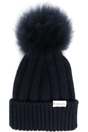 Woolrich Gorro con parche del logo y pompón