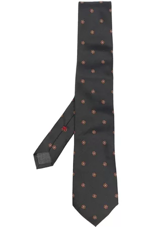 Brunello Cucinelli Corbata de seda con bordado floral