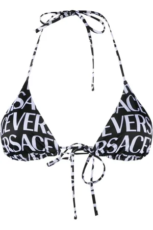 VERSACE Bikini de triángulo con logo estampado
