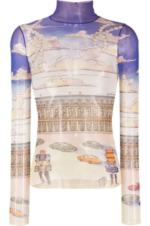 Casablanca Top tipo brasier con ilustración estampada