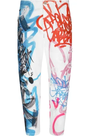 Dolce & Gabbana Jeans rectos con estampado de grafiti