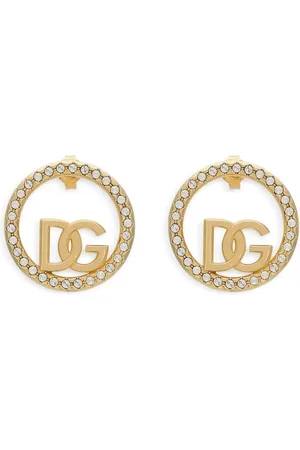 Dolce & Gabbana Arracadas con detalles de strass y logo DG