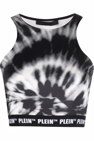 Philipp Plein Top corto con estampado tie-dye