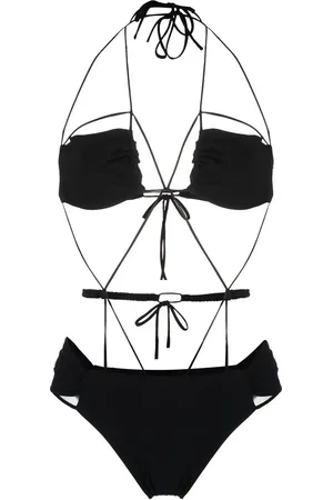Nensi Dojaka Traje de baño con diseño de tiras