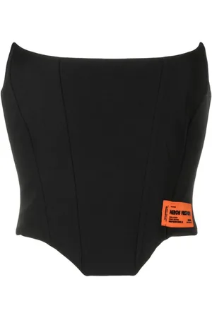 Heron Preston Top tipo corset strapless con parche del logo