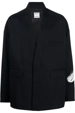 MARCELO BURLON Blazer con pluma estampada