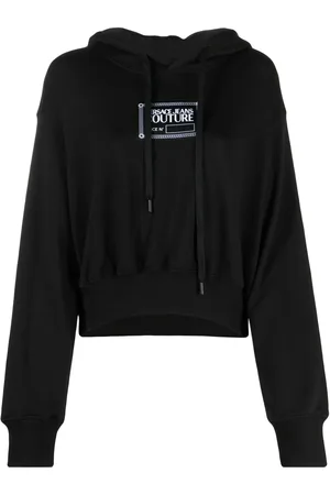 VERSACE Hoodie con logo estampado y cordones