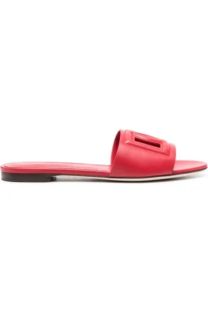 Dolce & Gabbana Flip flops de piel con logo DG