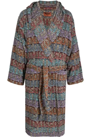 Missoni Bata de baño con capucha y rayas estampadas