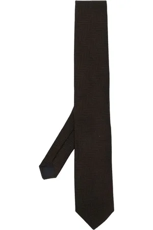 LARDINI Corbata con bordado geométrico